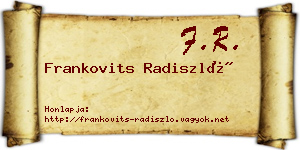 Frankovits Radiszló névjegykártya